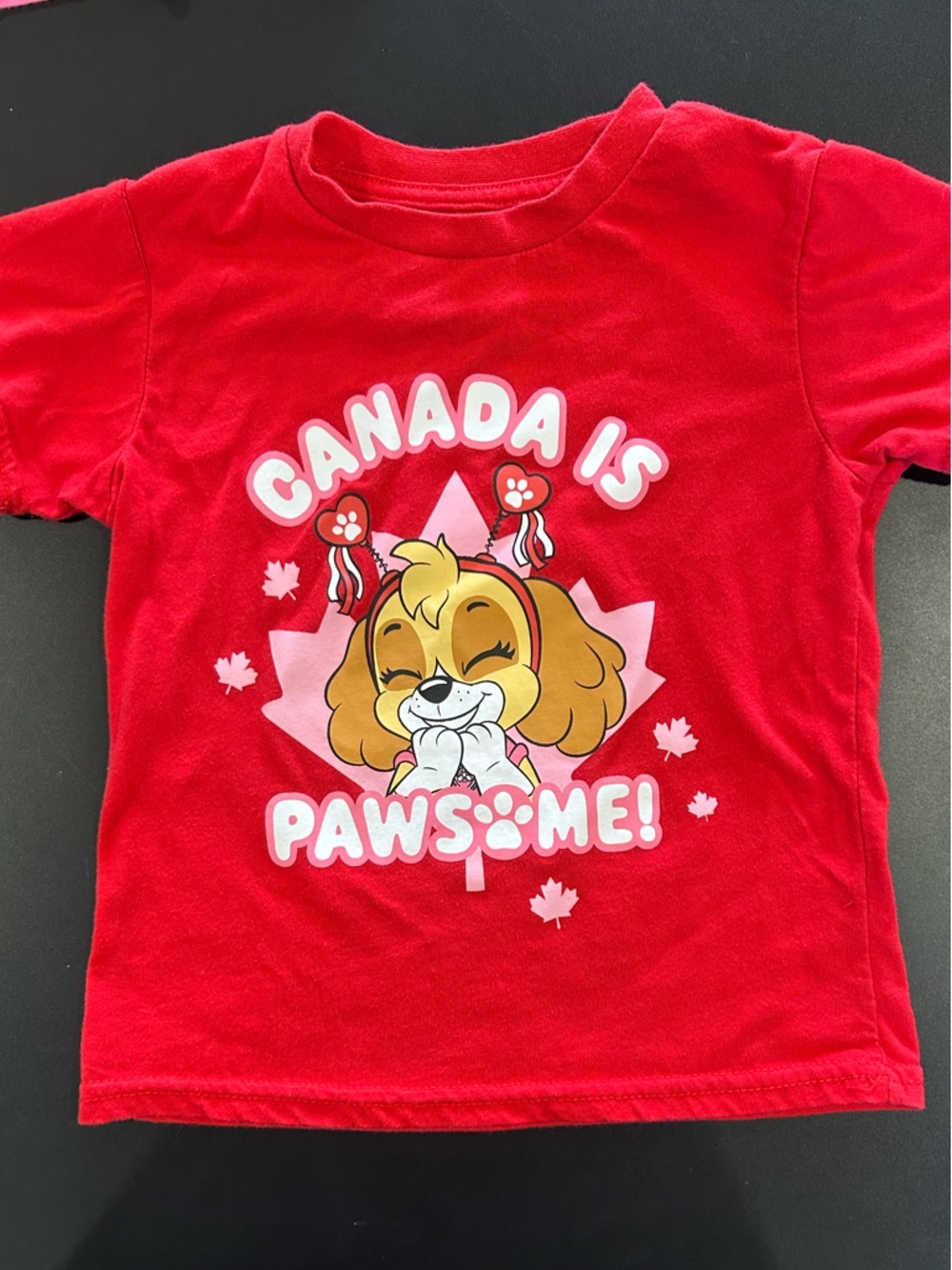 Paw Patrol Red Canada Day Graphic Tee with Pink Accents